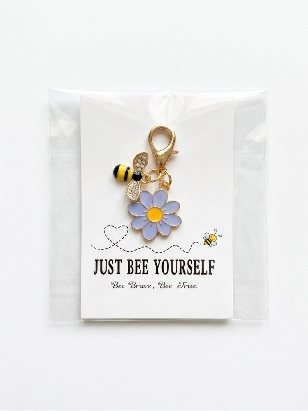 🔥4 for $25 NEW Bee & Purple Daisy Charm Y2K Bag Charm Gift